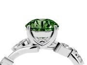 Round Twisted Vine Engagement Ring Setting for a Fancy Green Lab-Grown Diamond | Platinum