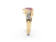 Heart-Shaped Bezel Bypass Engagement Ring Setting for a Fancy Pink Lab-Grown Diamond | Yellow Gold