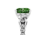 Radiant Cut 3-Stone Engagement Ring Setting for a Fancy Green Lab-Grown Diamond | Sterling Silver
