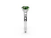 Round Five Stone Engagement Ring Setting for a Fancy Green Lab-Grown Diamond | Sterling Silver