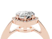 Heart-Shaped Framed Halo Engagement Ring Setting | Graduated Pavé Band | Rose Gold