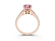 Princess Cut Split Shank Engagement Ring Setting for a Fancy Pink Lab-Grown Diamond | Pave Band | Rose Gold