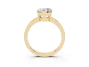 Heart-Shaped Solitaire Engagement Ring Setting | Flat Tab Prongs | Yellow Gold