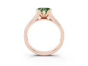 Heart-Shaped Half Bezel Engagement Ring Setting for a Fancy Green Lab-Grown Diamond | Rose Gold