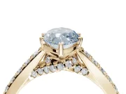 Marquise Pavé Solitaire Engagement Ring Setting for a Fancy Blue Lab-Grown Diamond | Crossover Gallery | Yellow Gold