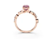 Radiant Cut Twisted Vine Engagement Ring Setting for a Fancy Pink Lab-Grown Diamond | Rose Gold