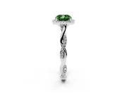 Cushion Cut Twist Halo Engagement Ring Setting for a Fancy Green Lab-Grown Diamond | Platinum