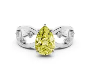 Pear-Shaped Loop Engagement Ring Setting for a Fancy Yellow Lab-Grown Diamond | White Gold
