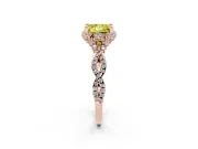 Princess Cut Halo Engagement Ring Setting for a Fancy Yellow Lab-Grown Diamond | Rose Gold - Design NV-24725
