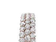 Round Lab-Grown Diamond Three Row Pave Promise Ring | Shared Prongs | Rose Gold