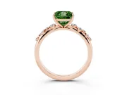Princess Cut Graduated Solitaire Engagement Ring Setting for a Fancy Green Lab-Grown Diamond | Rose Gold