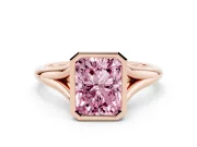 Radiant Cut Bezel Engagement Ring Setting for a Fancy Pink Lab-Grown Diamond | Rose Gold