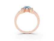 Pear-Shaped Scroll Solitaire Engagement Ring Setting for a Fancy Blue Lab-Grown Diamond | Rose Gold