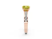 Asscher Cut Channel Engagement Ring Setting for a Fancy Yellow Lab-Grown Diamond | Rose Gold