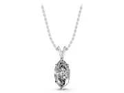 Marquise Lab-Grown Diamond Solitaire Pendant Necklace | V Split Bail | Sterling Silver