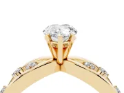 Pear-Shaped Open Loop Engagement Ring Setting | Scattered Accents | Yellow Gold