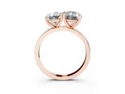 Radiant Cut and Emerald Cut Toi Moi Ring Set in Rose gold with Prong Setting