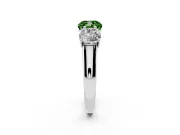 Cushion Cut Engagement Ring Setting for a Fancy Green Lab-Grown Diamond | Sterling Silver - Design NV-24908