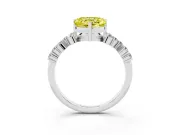 Heart-Shaped Accented Engagement Ring Setting for a Fancy Yellow Lab-Grown Diamond | White Gold