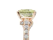 Radiant Cut Pavé Solitaire Engagement Ring Setting for a Fancy Yellow Lab-Grown Diamond | Crossover Gallery | Rose Gold