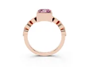 Princess Cut Vintage Engagement Ring Setting for a Fancy Pink Lab-Grown Diamond | Rose Gold - Design NV-24637