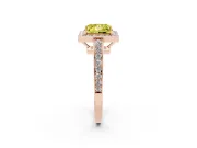Princess Cut Framed Halo Engagement Ring Setting for a Fancy Yellow Lab-Grown Diamond | Rose Gold