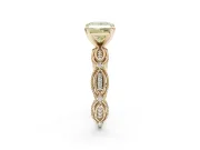 Princess Cut Vintage Engagement Ring Setting for a Fancy Yellow Lab-Grown Diamond | Graduated Stations | Yellow Gold