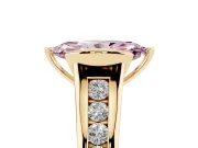 Marquise Half Bezel Engagement Ring Setting for a Fancy Pink Lab-Grown Diamond | Yellow Gold