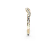 Round Lab-Grown Diamond Pavé Curved Wedding Band | Micro Prong Set | Yellow Gold
