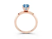 Cushion Cut Knife-Edge Engagement Ring Setting for a Fancy Blue Lab-Grown Diamond | Rose Gold