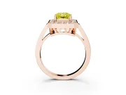 Radiant Cut Halo Engagement Ring Setting for a Fancy Yellow Lab-Grown Diamond | Polished Halo Rim | Rose Gold