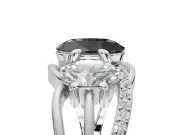 Oval Three Stone Engagement Ring Setting for a Black Center | Sterling Silver