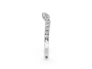 Round Lab-Grown Diamond Pavé Curved Wedding Band | Micro Prong Set | Platinum