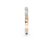 Round Lab-Grown Diamond U-Prong Set Wedding Band | Open Side Arcs | Rose Gold
