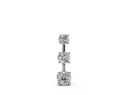Round Lab-Grown Diamond Graduated Triple Bar Pendant Necklace | Prong Set | Sterling Silver