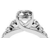 Oval Graduated Engagement Ring Setting for a Black Center | White Gold