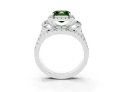 Asscher Cut Halo Split Shank Engagement Ring Setting for a Fancy Green Lab-Grown Diamond | White Gold