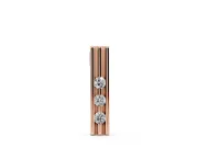 Round Lab-Grown Diamond Three-Stone Bar Pendant Necklace | Channel Set | Rose Gold