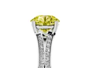 Round Split Shank Engagement Ring Setting for a Fancy Yellow Lab-Grown Diamond | Platinum