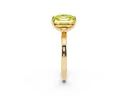 Fancy Yellow Asscher Cut and Emerald Cut Toi Moi Ring Set in Yellow gold with Prong Setting