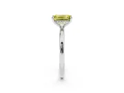 Emerald Cut Hidden Halo Ring Setting for a Fancy Yellow Lab-Grown Diamond | Sterling Silver