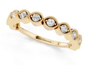 Marquise Diamond Eternity Band Set in Yellow gold with Milgrain Bezel Setting