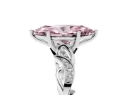 Marquise Vine Engagement Ring Setting for a Fancy Pink Lab-Grown Diamond | Sterling Silver