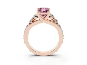 Princess Cut Graduated Engagement Ring Setting for a Fancy Pink Lab-Grown Diamond | Rose Gold