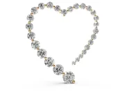 Round Lab-Grown Diamond Open Heart Pendant Necklace | Stone Outline | Yellow Gold