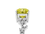 Radiant Cut Scattered Accent Engagement Ring Setting for a Fancy Yellow Lab-Grown Diamond | Platinum