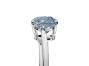 Cushion Cut Bypass Solitaire Engagement Ring Setting for a Fancy Blue Lab-Grown Diamond | Sterling Silver