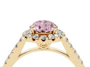 Pear-Shaped Raised Halo Engagement Ring Setting for a Fancy Pink Lab-Grown Diamond | Yellow Gold