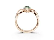 Marquise Bypass Solitaire Engagement Ring Setting for a Fancy Green Lab-Grown Diamond | Pavé Strands | Rose Gold