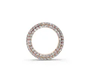 Round Lab-Grown Diamond Double Row Pavé Circle Pendant Necklace | Polished Rim | Rose Gold